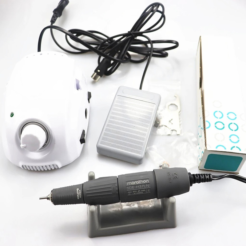 Marathon Champion-3 Control Box 65W 45000RPM Aukštos kokybės rankena elektrinis nagų gręžimo staklės manikiūro nagų gręžimo rinkinys