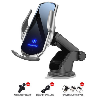 Automatická upínacia 15W bezdrôtová nabíjačka do auta pre iPhone 14 13 12 11 XS X XR 8 Samsung S21 S20 S10 S9 rýchlonabíjací držiak telefónu