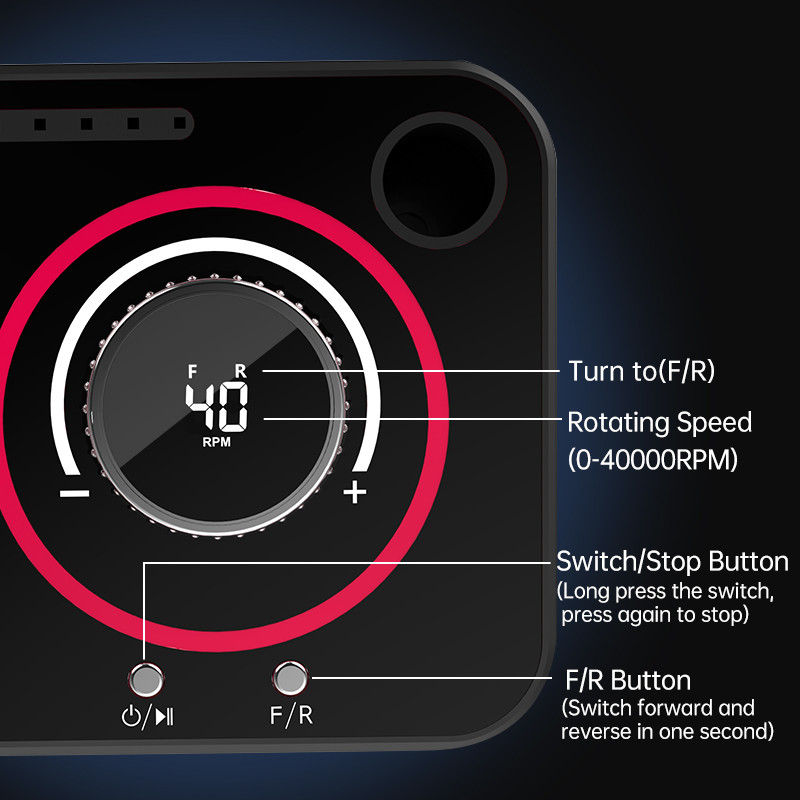 Set električnih bušilica za manikuru od 40000 okretaja u minuti, turpija za nokte bez četkica s funkcijom memorije, bušilica za nokte, glodalica, alat za salon za nokte