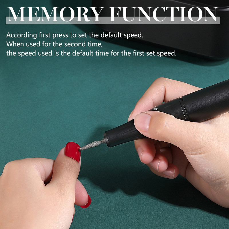 Set električnih bušilica za manikuru od 40000 okretaja u minuti, turpija za nokte bez četkica s funkcijom memorije, bušilica za nokte, glodalica, alat za salon za nokte