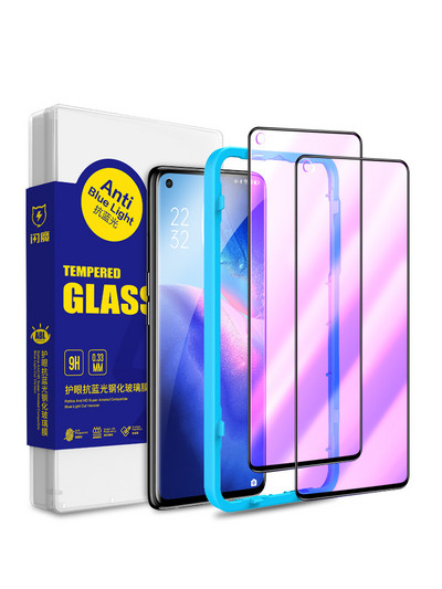 „SmartDevil“ pilnai dengiantis stiklas skirtas OPPO Reno 4 5 3Pro Ace R15 R17 ekrano apsaugoms, skirtoms Realme X7 Pro HD Anti Blue-ray