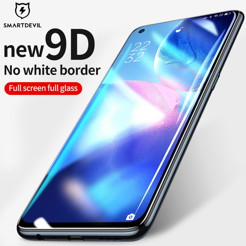„SmartDevil“ pilnai dengiantis stiklas skirtas OPPO Reno 4 5 3Pro Ace R15 R17 ekrano apsaugoms, skirtoms Realme X7 Pro HD Anti Blue-ray