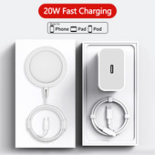 20 W originalus magnetinis belaidis įkroviklis skirtas iPhone 11 12 13 14 Pro Max Mini XS Max XR X 8 Plus greito įkrovimo USB C tipo C laidas