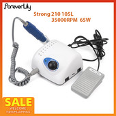 35000 RPM nagų gręžimo mašina Stipri 210 105L 65W manikiūro pedikiūro nagų gelio poliravimo įtaisas Stiprus šlifavimo nagų grąžtų rinkinys