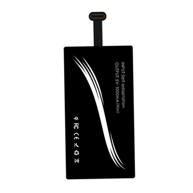 Receptor ușor de încărcare fără fir Qi pentru Samsung Huawei Xiaomi Adaptor pentru încărcător rapid fără fir universal de tip C