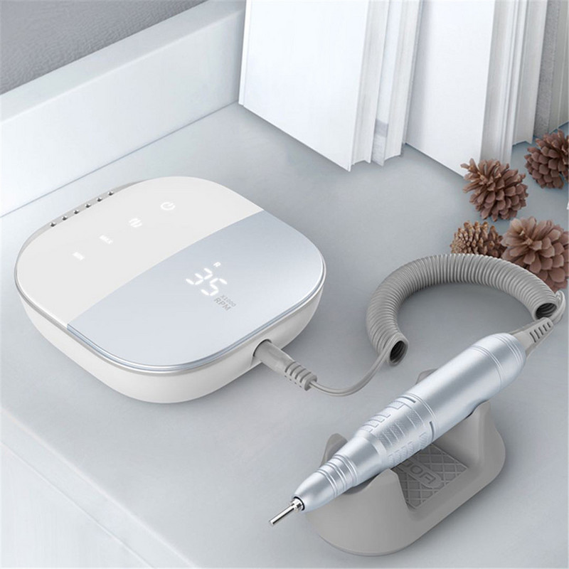 Nauja 35000 RPM elektrinė nagų gręžimo mašina Elektrinė nagų dildė LED ekranas Nagų įrankiai Manikiūro mašina Nagų grąžtai Poliruoklis