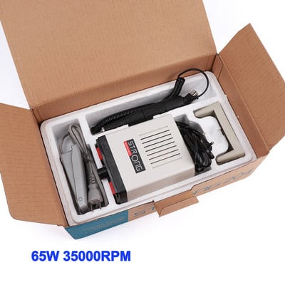 65 W elektrinė nagų gręžimo mašina 35000 aps./min. Stipri 204 manikiūro pedikiūro mašina Profesionalus nagų dildės šlifavimo įrenginys