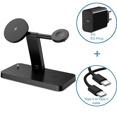 4-ühes magnetiline juhtmevaba laadija 37 W kiirlaadimisalus iPhone 14 13 12 Pro Max Mini 11 X Apple Watch 8 7 SE Airpods 3 2 jaoks