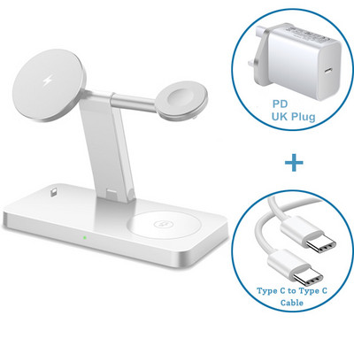 4-ühes magnetiline juhtmevaba laadija 37 W kiirlaadimisalus iPhone 14 13 12 Pro Max Mini 11 X Apple Watch 8 7 SE Airpods 3 2 jaoks