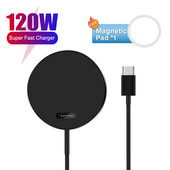 120 W-os mágneses vezeték nélküli töltőpad állvány iPhone 12 13 14 Pro Max telefonhoz Samsung Xiaomi mobiltelefon gyorstöltő mágneses töltő