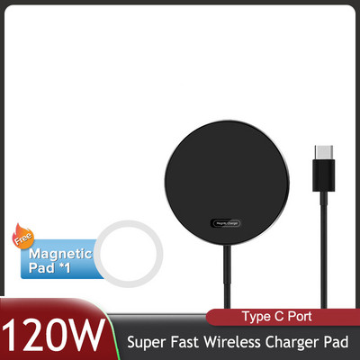 120 W-os mágneses vezeték nélküli töltőpad állvány iPhone 12 13 14 Pro Max telefonhoz Samsung Xiaomi mobiltelefon gyorstöltő mágneses töltő