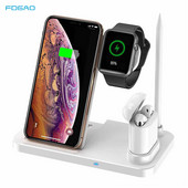 4 vienā bezvadu lādētāja statīvs Apple Watch 8 7 6 ātrās uzlādes dokstacijai iPhone 14 13 12 11 X XR 8 iWatch AirPods Pro