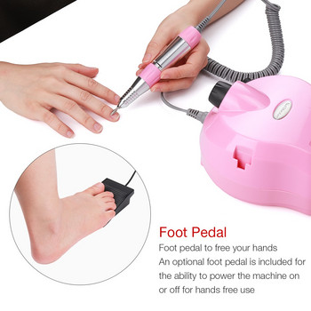 35000 RPM 30W Pink Professional Electric Nail Art Drill File Pedicure Equipment Machine Manicure Kit Nail Art Tools with Cutter