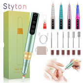 Styton 35000RPM elektrinė nagų gręžimo mašina USB įkraunamas elektrinis nagų dildės rinkinys manikiūro pedikiūro poliravimo formos įrankiai