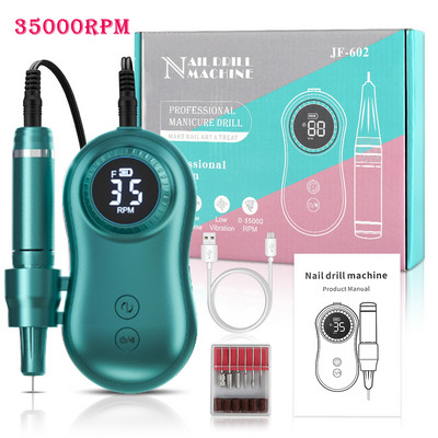 Styton 35000RPM elektrinė nagų gręžimo mašina USB įkraunamas elektrinis nagų dildės rinkinys manikiūro pedikiūro poliravimo formos įrankiai