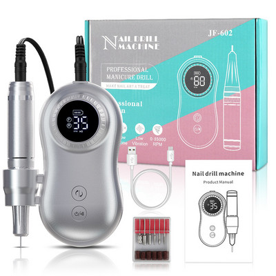 Styton 35000RPM elektrinė nagų gręžimo mašina USB įkraunamas elektrinis nagų dildės rinkinys manikiūro pedikiūro poliravimo formos įrankiai