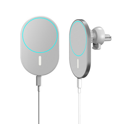 15 W „Qi“ magnetinis belaidžio automobilinio įkroviklio oro išleidimo angos laikiklis, skirtas „iPhone 12 Pro Max“ / „Mini“ greito įkrovimo automobilinio telefono laikiklis, skirtas „iPhone 12/13“