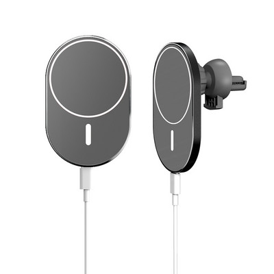 15 W „Qi“ magnetinis belaidžio automobilinio įkroviklio oro išleidimo angos laikiklis, skirtas „iPhone 12 Pro Max“ / „Mini“ greito įkrovimo automobilinio telefono laikiklis, skirtas „iPhone 12/13“