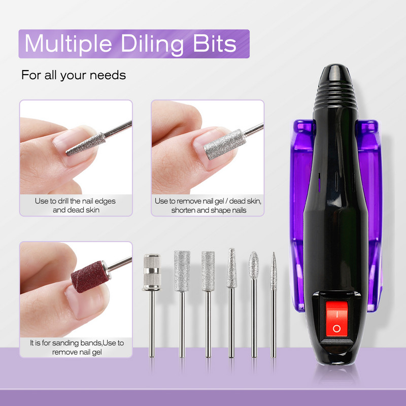 Stroj za manikuru Glodalo za manikuru Električna bušilica za skidanje gel laka Turpija za nokte s rezačem Oprema za nokte Alat