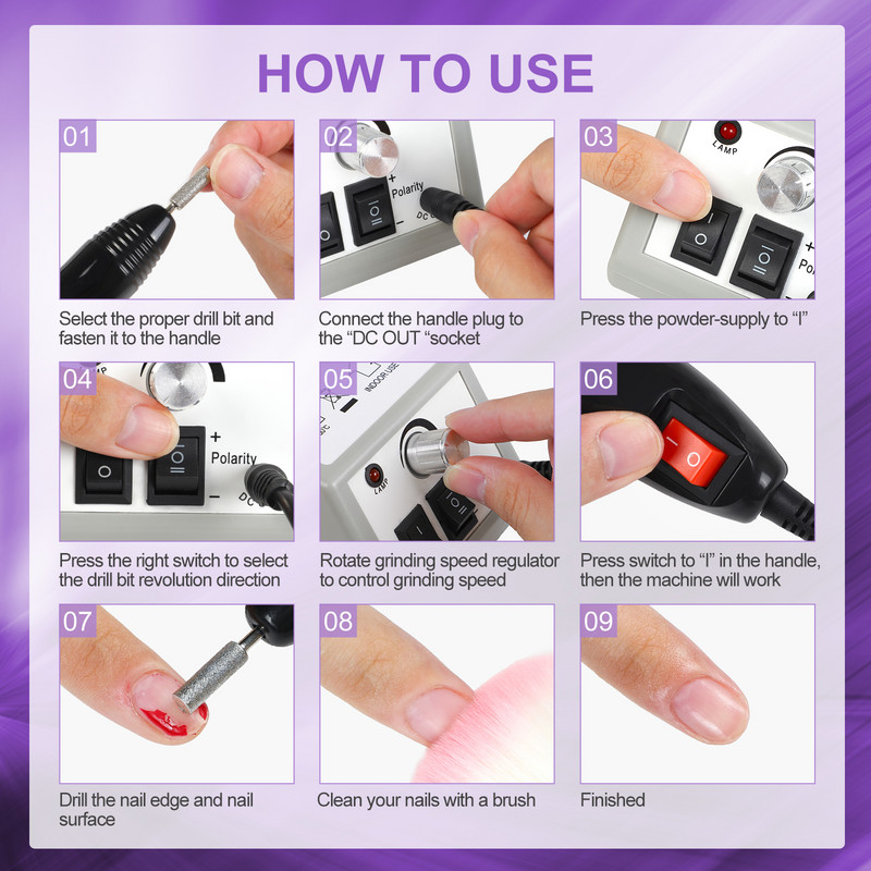 Stroj za manikuru Glodalo za manikuru Električna bušilica za skidanje gel laka Turpija za nokte s rezačem Oprema za nokte Alat