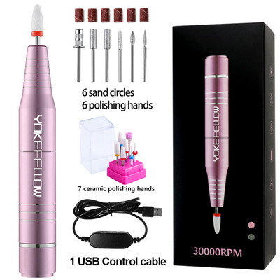 30000 RPM nešiojamas nagų gręžimo rašiklis manikiūro mašina elektrinis nagų šlifuoklis, skirtas geliniam lakavimui, profesionalus nagų dildė, skirtas naudoti nagų dailėje