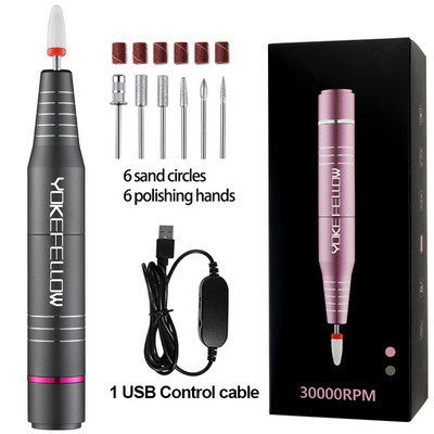 30000 RPM nešiojamas nagų gręžimo rašiklis manikiūro mašina elektrinis nagų šlifuoklis, skirtas geliniam lakavimui, profesionalus nagų dildė, skirtas naudoti nagų dailėje