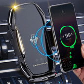 Belaidžio automobilio įkroviklio laikiklis 10 W Qi greito įkrovimo automatinio rankenos telefono laikiklis skirtas iPhone 11 Pro Xs Xr X 8 Samsung s10 s