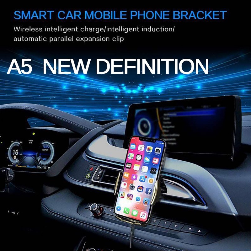 Belaidžio automobilio įkroviklio laikiklis 10 W Qi greito įkrovimo automatinio rankenos telefono laikiklis skirtas iPhone 11 Pro Xs Xr X 8 Samsung s10 s