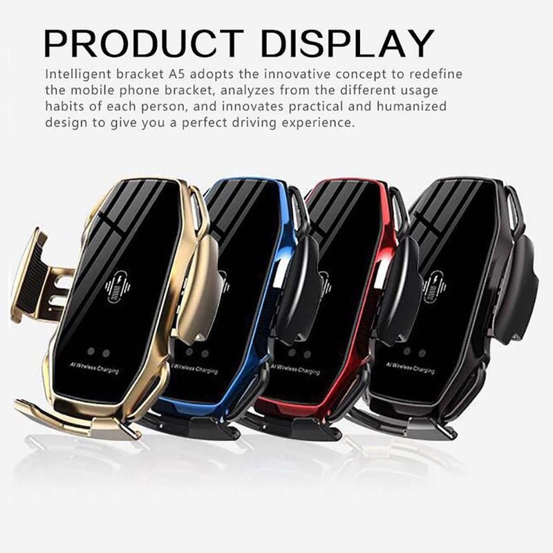 Belaidžio automobilio įkroviklio laikiklis 10 W Qi greito įkrovimo automatinio rankenos telefono laikiklis skirtas iPhone 11 Pro Xs Xr X 8 Samsung s10 s