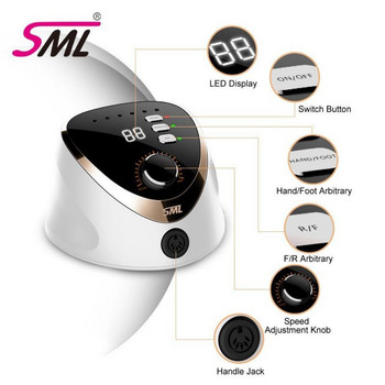 SML M12 Nail Drills Manicure Pedicure Machine Electric Strong Nail File Polishing 35000RPM Nails Art Grinding Device Manicure Se