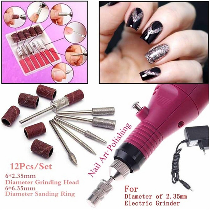 Profesionali nagų gręžimo mašina Elektrinė manikiūro frezavimo pjaustytuvo rinkinys Nagų dildės Grąžtai Gelio lako valiklis TRHBS-011P-1