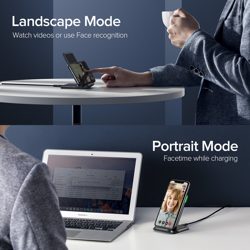 INIU 15W Ασύρματη βάση φόρτισης τηλεφώνου Αυτόματη προσαρμοζόμενη ένδειξη LED Τύπου C Καλώδιο Γρήγορη φόρτιση για iPhone Airpods Samsung Xiaomi