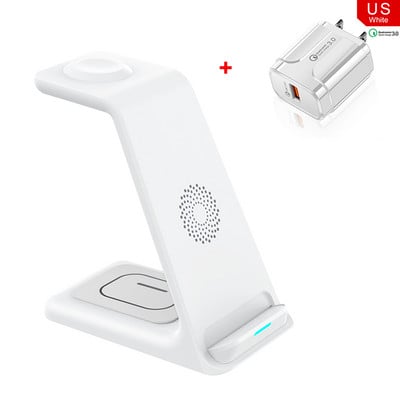 20 W 3 viename belaidis įkroviklis Greitas įkrovimas skirtas iPhone 13 12 11 XS XR X 8 Apple Watch 7 6 5 Airpods belaidžio įkroviklio stovas