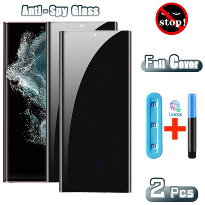 Anti Spy For Samsung Galaxy S22 S21 S20 Ultra Plus Privacy Screen Protector Note 20 10 Plus S 5G UV Glass Full Cover Film