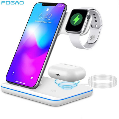 15W rýchla bezdrôtová nabíjačka pre iPhone 14 13 12 11 X 8 Apple Watch 7 6 5 3 v 1 nabíjacia stanica pre Airpods Pro iWatch