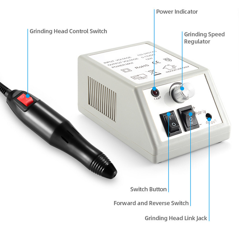 20000RPM Електрическа бормашина за нокти Пила Фреза за нокти Машина за маникюр Машина за педикюр Комплект бормашини Комплекти инструменти за бормашина за нокти