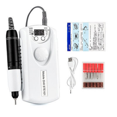35000 RPM nagų gręžimo mašina, įkraunama nagų gręžimo mašina, nešiojama belaidžio manikiūro šlifuoklio nagų poliravimo pjaustytuvo rinkinys