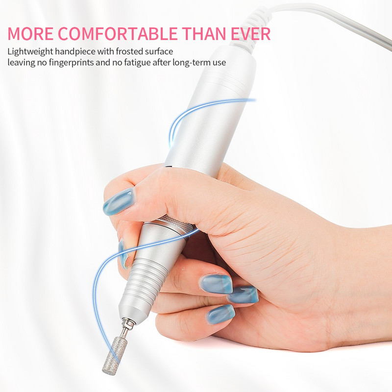 35000 RPM nagų gręžimo mašina, įkraunama nagų gręžimo mašina, nešiojama belaidžio manikiūro šlifuoklio nagų poliravimo pjaustytuvo rinkinys