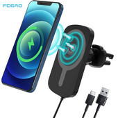 FDGAO 30W mágneses vezeték nélküli töltő autós légtelenítő állvány telefontartó gyorstöltő állomás iPhone 12 13 14 Pro Max Mini Plus készülékhez