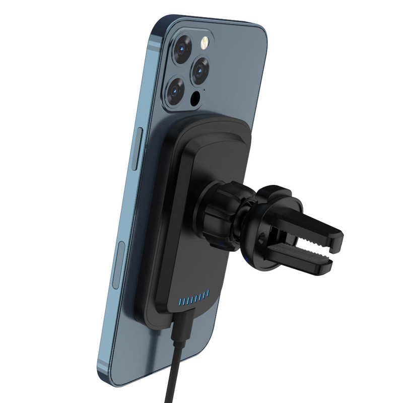 FDGAO 30W mágneses vezeték nélküli töltő autós légtelenítő állvány telefontartó gyorstöltő állomás iPhone 12 13 14 Pro Max Mini Plus készülékhez