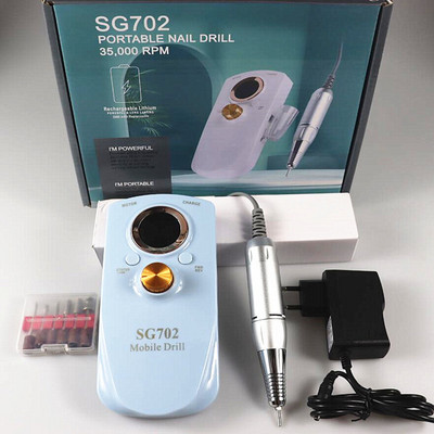 2022 Nešiojama įkraunama nagų gręžimo mašina 35000 RPM manikiūro mašina Elektrinė nagų dildė nagų dailės įrankių rinkinys nagų grąžtui