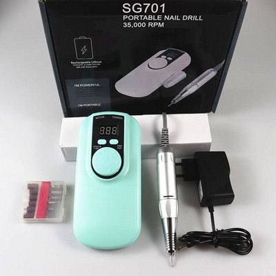 2022 Nešiojama įkraunama nagų gręžimo mašina 35000 RPM manikiūro mašina Elektrinė nagų dildė nagų dailės įrankių rinkinys nagų grąžtui