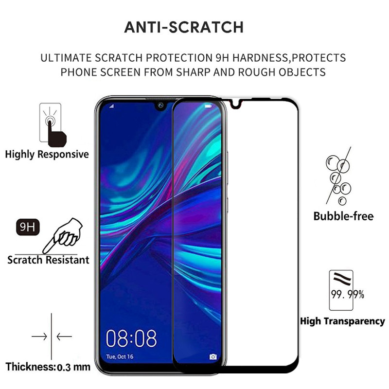 Πλήρες κάλυμμα Tempered Glass για Huawei P Smart 2019 Screen Protector Psmart+ psmart 2019 Protective Film POT LX1 LX2J LX3 Glass