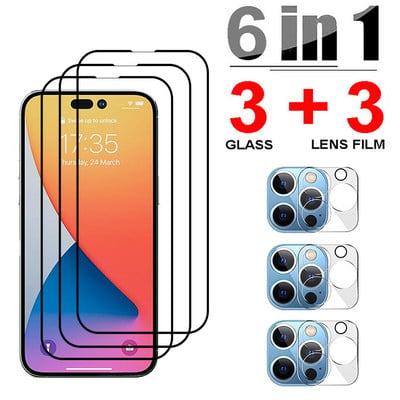 Закалено стъкло за iphone 14 Pro Max Screen Protector 3D Camera Lens Glass Cover Film за Apple iphone 14 Plus Glass