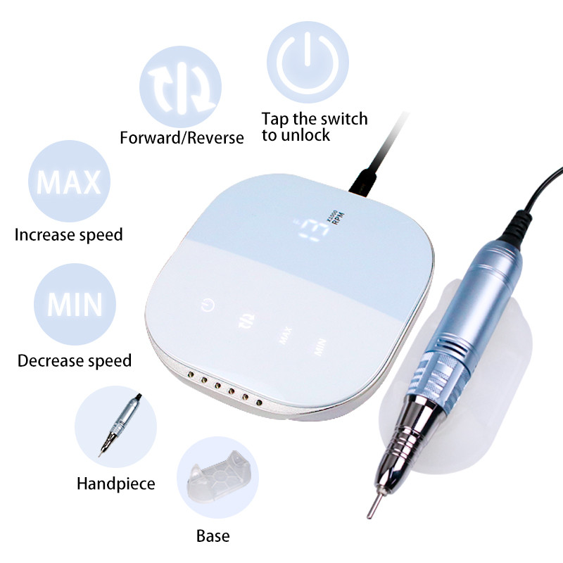 35000 RPM manikiūro mašina elektrinė nagų gręžimo mašina 35 W elektrinė nagų dildė LED ekranas nagų gręžimo mašina nagų salonai