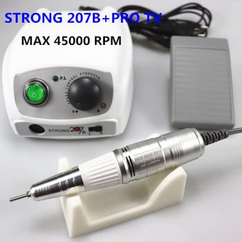 Strong 207b 210 MARATHON 65W 45000Rpm Τρυπάνια νυχιών Νύχια Εργαλεία Handpiece Nail File Equipment Μηχανή μανικιούρ Σετ λίμας νυχιών