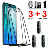 6 vienā rūdīts stikls priekš Xiaomi Redmi Note 8 Pro 8 2021 Note 7 Pro Redmi 8A 7A 7 Lens Film Ekrāna aizsargs Redmi Note 8T Glass