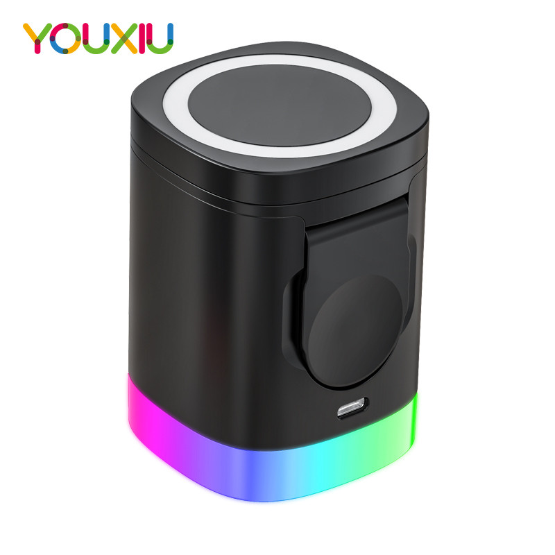 15 W magnetinio greito belaidžio įkroviklio stovo dokas, skirtas iPhone 13 12 Pro Max Mini Apple iWatch 7 Airpods USB greito įkrovimo stotis