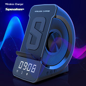 Belaidžio įkroviklio stotis su 5.0 garsiakalbiu muzikos grotuvu „Igital“ ekranas Žadintuvo įkrovimo stotelė išmaniajam telefonui