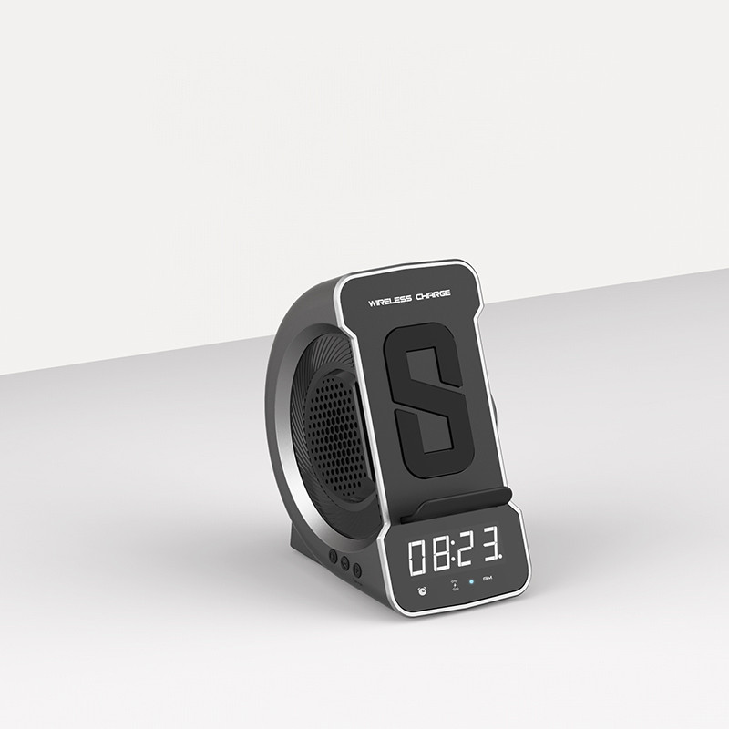 Belaidžio įkroviklio stotis su 5.0 garsiakalbiu muzikos grotuvu „Igital“ ekranas Žadintuvo įkrovimo stotelė išmaniajam telefonui